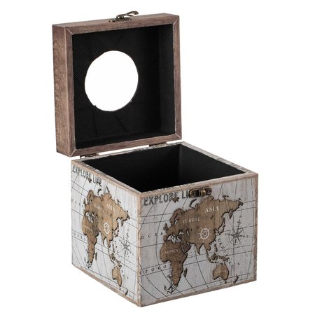 Vintiquewise Facial Square Tissue Box Holder for Your Bathroom, Office, or Vanity w/Decorative World Map Design QI004263.SQ